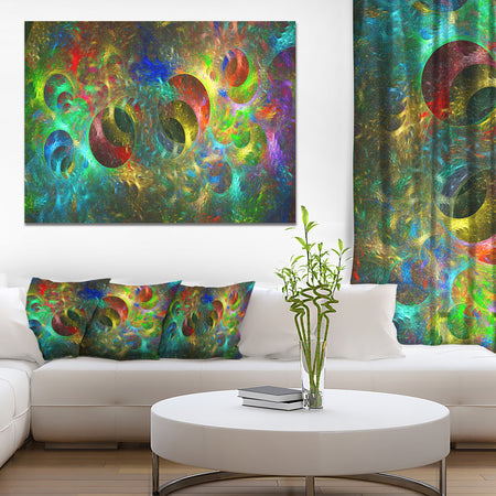 Multi-Color Glowing Circles - Abstract Artwork on Canvas