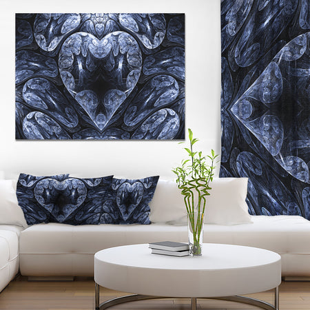 Cold Mystical Fractal Heart - Abstract Artwork on Canvas