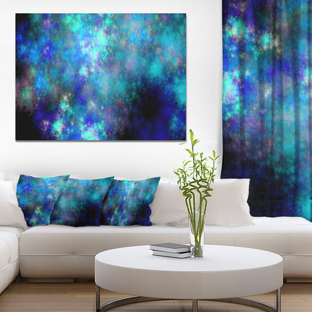Light Blue Starry Fractal Sky - Abstract Artwork on Canvas