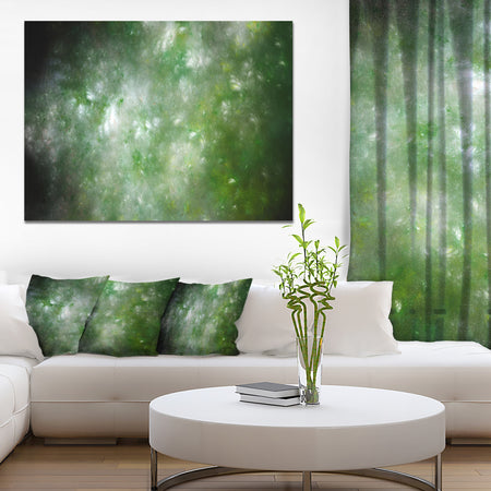 Blur Green Starry Fractal Sky - Abstract Artwork on Canvas