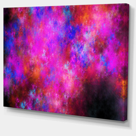 Red Blue Starry Fractal Sky - Abstract Art on Canvas