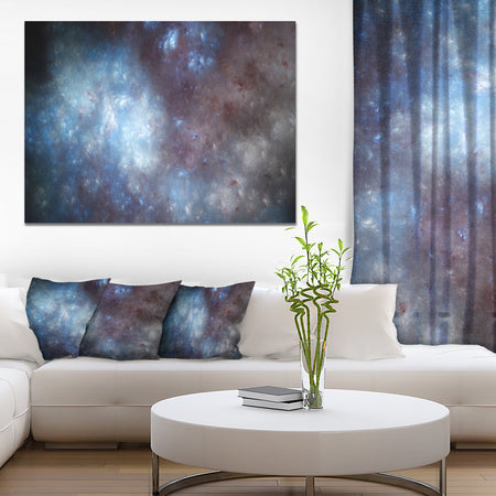 Blue Grey Starry Fractal Sky - Abstract Art on Canvas