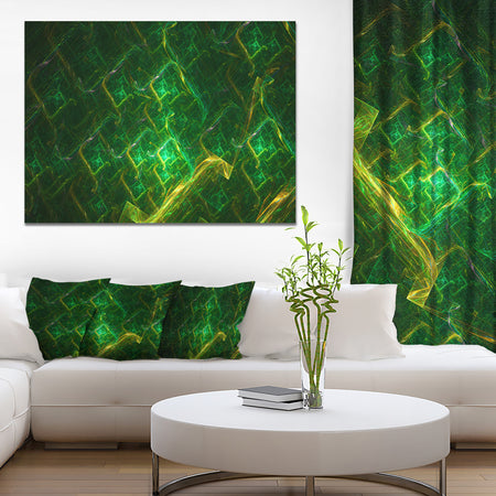 Green Fractal Electric Lightning - Abstract Art on Canvas