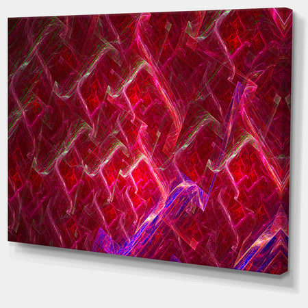 Red Fractal Electric Lightning - Abstract Art on Canvas