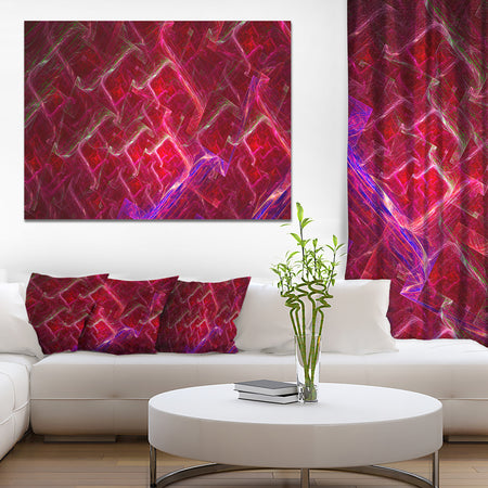 Red Fractal Electric Lightning - Abstract Art on Canvas