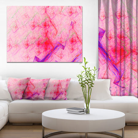 Pink Fractal Electric Lightning - Abstract Art on Canvas