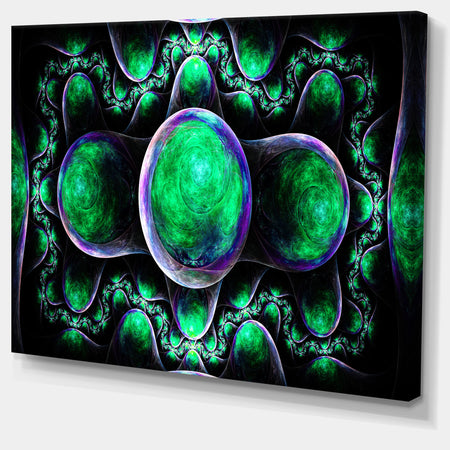 Green Exotic Fractal Pattern - Abstract Art on Canvas