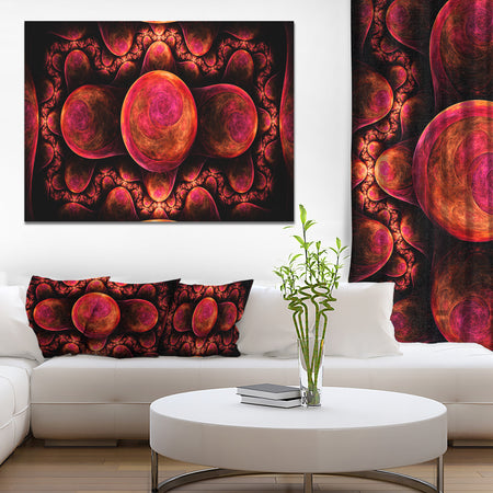 Red Exotic Fractal Pattern - Abstract Art on Canvas
