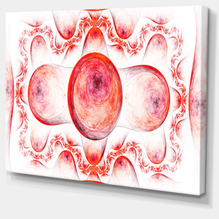 Red Exotic Pattern on White - Abstract Art on Canvas