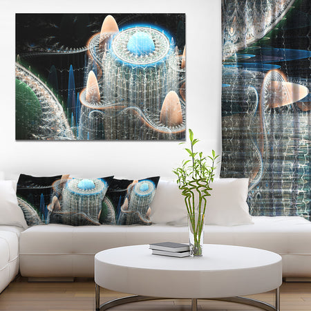 Blue Fractal Infinite World - Abstract Art on Canvas