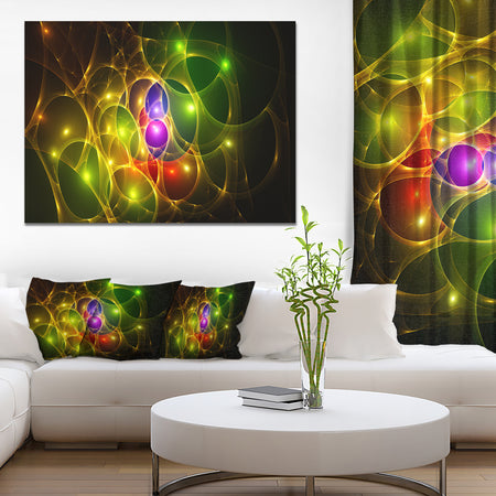 Glowing Fractal Underwater World - Extra Large Abstract Canvas Art Print Canvas