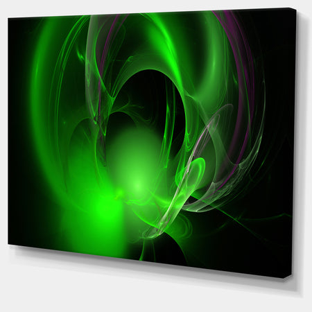 Green Galactic Nebula on Black - Extra Large Abstract Canvas Wall Art