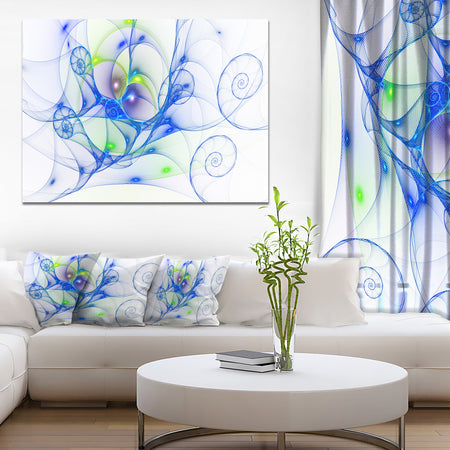 Blue Colored Curly Spiral - Extra Large Abstract Canvas Wall Art
