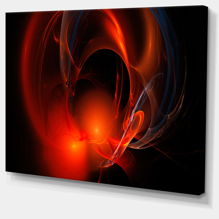 Red Galactic Nebula on Black - Extra Large Abstract Canvas Wall Art