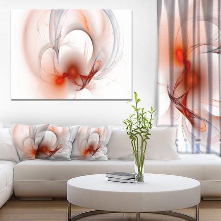 Red Fractal Galactic Nebula - Extra Large Abstract Canvas Wall Art