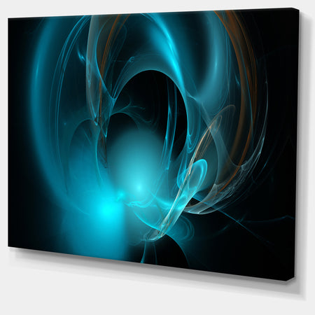 Blue Fractal Galactic Nebula - Extra Large Abstract Canvas Wall Art