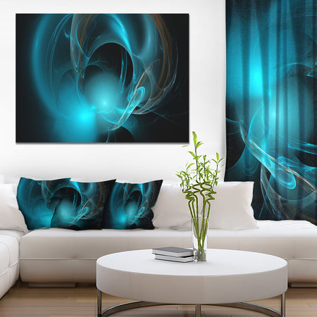 Blue Fractal Galactic Nebula - Extra Large Abstract Canvas Wall Art
