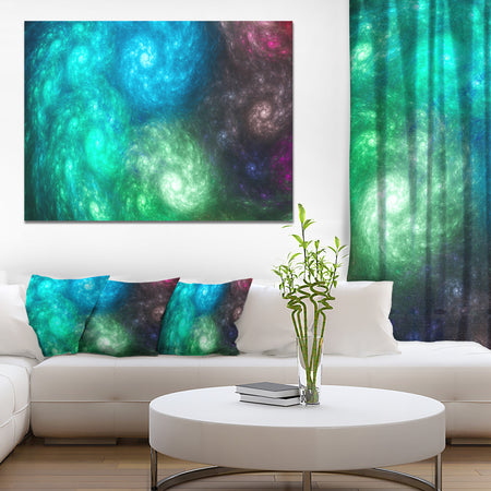 Colorful Rotating Fractal Galaxies - Extra Large Abstract Canvas Wall Art