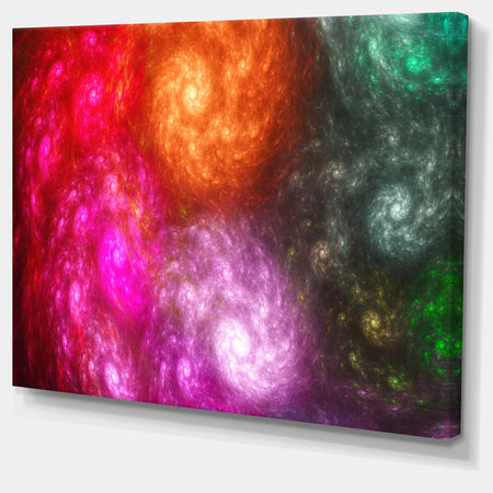 Multi-Color Rotating Galaxies - Extra Large Abstract Canvas Wall Art