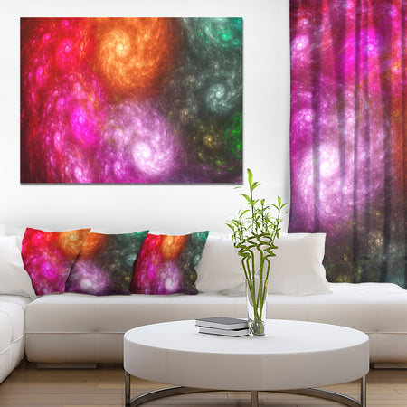 Multi-Color Rotating Galaxies - Extra Large Abstract Canvas Wall Art