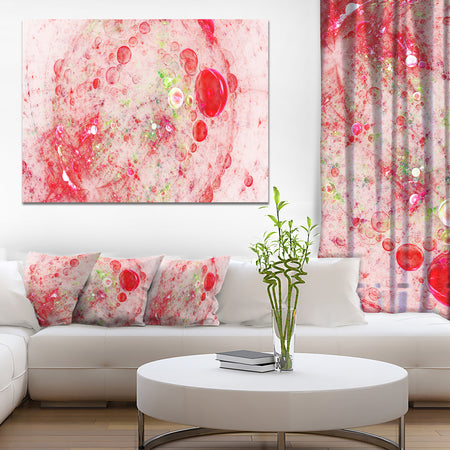 Red Fractal Planet of Bubbles - Extra Large Abstract Canvas Wall Art