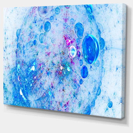 Blue Fractal Planet of Bubbles - Extra Large Abstract Canvas Wall Art