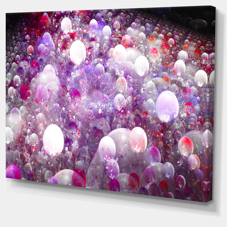 Red Fractal Molecule Pattern - Extra Large Abstract Canvas Wall Art