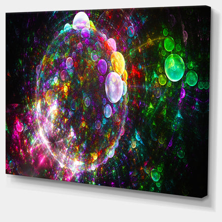 Multi-Color Fractal Spherical Bubbles - Extra Large Canvas Art Print