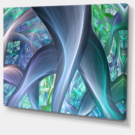 Blue Fractal Exotic Plant Stems - Extra Large Canvas Art Print