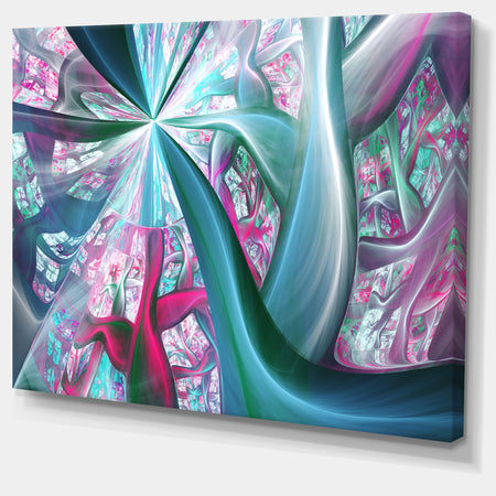 Blue Pink Fractal Plant Stems - Extra Large Canvas Art Print