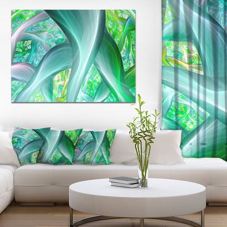 Green Fractal Exotic Plant Stems - Extra Large Abstract Canvas Wall Art