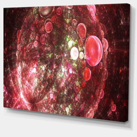 Red Spherical Planet Bubbles - Extra Large Canvas Art Print