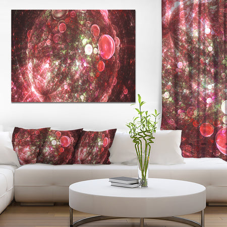 Red Spherical Planet Bubbles - Extra Large Canvas Art Print