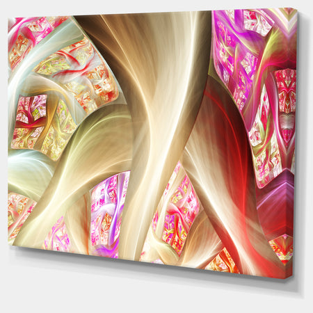Golden Red Fractal Plant Stems - Extra Large Canvas Art Print
