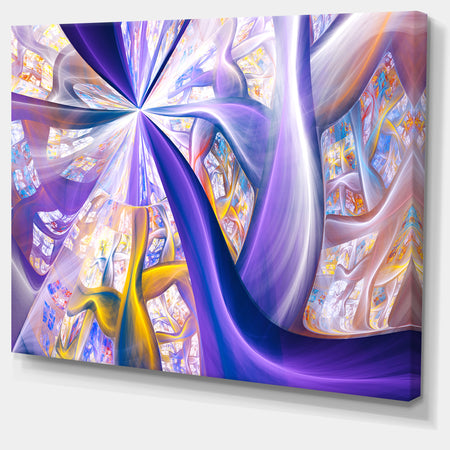 Purple Gold Fractal Plant Stems - Extra Large Canvas Art Print