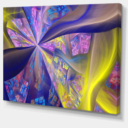 Purple Yellow Fractal Curves - Extra Large Canvas Art Print