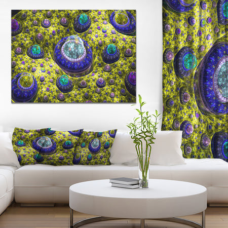 Yellow Fractal Exotic Planet - Extra Large Canvas Art Print