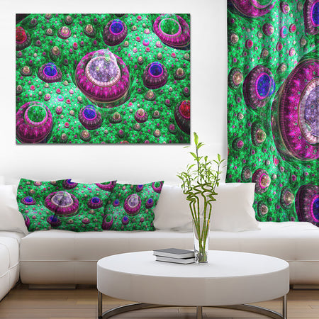 Green Fractal Exotic Planet - Extra Large Canvas Art Print