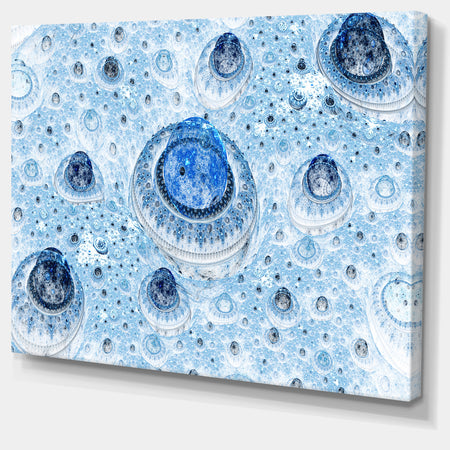 Light Blue Fractal Exotic Planet - Extra Large Canvas Art Print