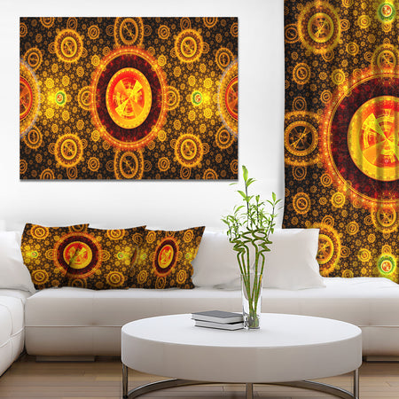 Golden Psychedelic Relaxing Art - Extra Large Canvas Art Print