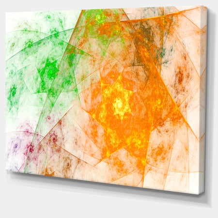 Green Yellow Rotating Polyhedron - Extra Large Canvas Art Print