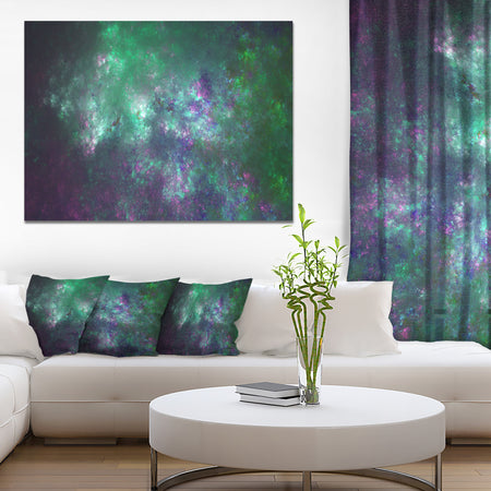 Green Starry Fractal Sky - Abstract Wall Artwork