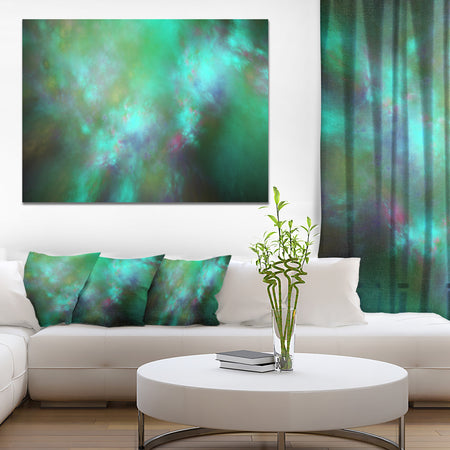 Blue Fractal Sky with Blur Stars'Extra Large Abstract Canvas Art Print