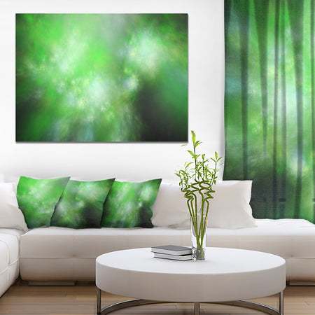 Green Blur Sky with Stars'Extra Large Abstract Canvas Art Print