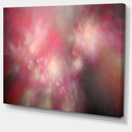 Red Blur Sky with Stars'Extra Large Abstract Canvas Art Print