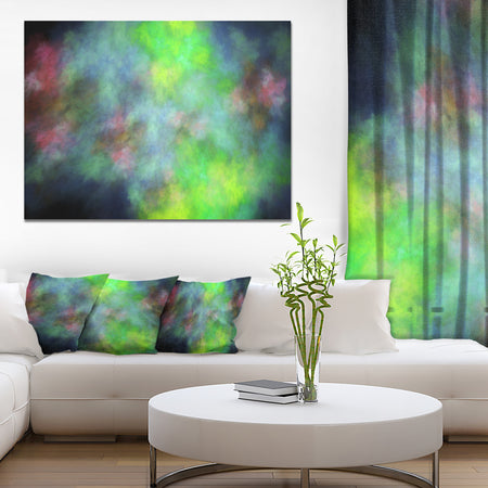 Green Blue Sky with Stars'Extra Large Abstract Canvas Art Print