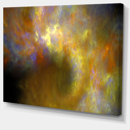 Blur Yellow Sky with Stars'Extra Large Abstract Canvas Art Print
