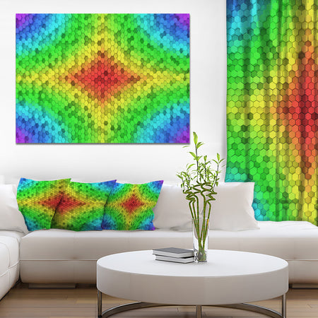 Colorful Elevated Hexagon Columns - Extra Large Abstract Canvas Art Print