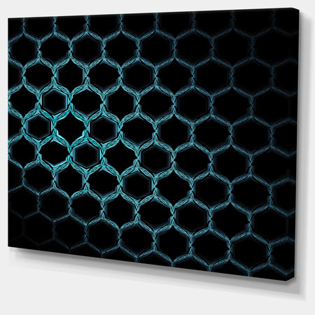 Honeycomb Fractal Gold Hex Pixel - Extra Large Abstract Canvas Art Print