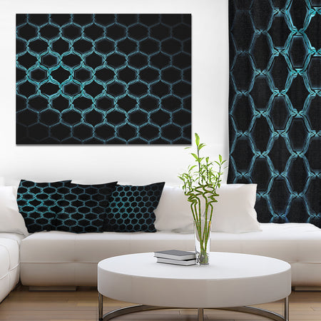 Honeycomb Fractal Gold Hex Pixel - Extra Large Abstract Canvas Art Print